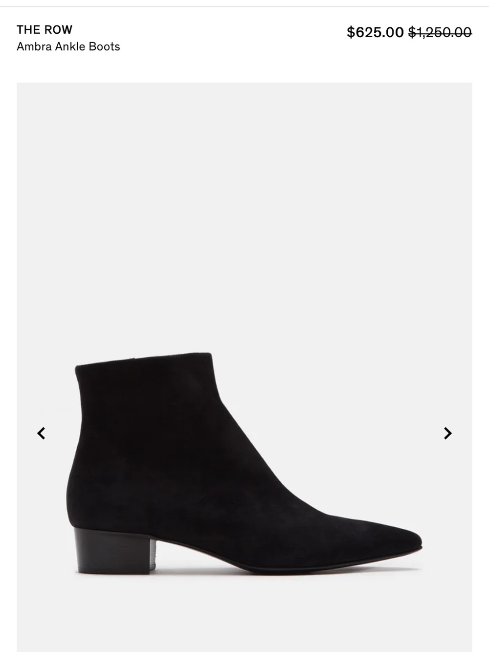 The Row Black Suede Ambra Ankle Booties